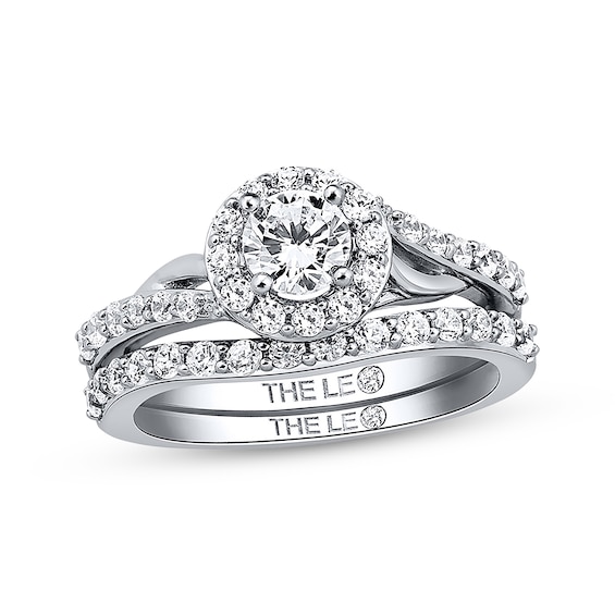 Previously Owned THE LEO Diamond Bridal Set 1 ct tw Round-cut 14K White Gold - Size 4