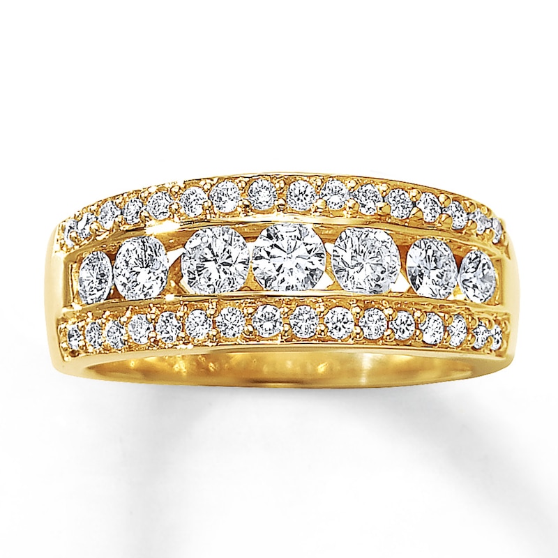 Previously Owned Diamond Anniversary Ring 1 ct tw Round-cut 14K Yellow Gold - Size 13.5