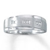 Thumbnail Image 0 of Previously Owned Men's Diamond Wedding Band 1/6 ct tw Square-cut 10K White Gold - Size 7.5