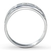 Thumbnail Image 1 of Previously Owned Men's Diamond Wedding Band 1/6 ct tw Square-cut 10K White Gold - Size 7.5