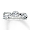 Thumbnail Image 1 of Previously Owned Engagement Ring 1/3 ct tw Round-cut Diamonds 10K White Gold - Size 10