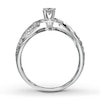 Thumbnail Image 2 of Previously Owned Engagement Ring 1/3 ct tw Round-cut Diamonds 10K White Gold - Size 10