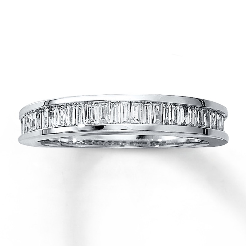 Previously Owned Diamond Anniversary Band 1/2 ct tw Baguette-cut 14K White Gold - Size 12.25