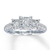 Thumbnail Image 0 of Previously Owned Diamond Engagement Ring 1 ct tw Princess & Round-cut 14K White Gold - Size 8
