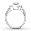 Thumbnail Image 1 of Previously Owned Diamond Engagement Ring 1 ct tw Princess & Round-cut 14K White Gold - Size 8