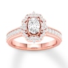 Thumbnail Image 0 of Previously Owned Diamond Engagement Ring 7/8 ct tw Oval & Round-cut 14K Rose Gold Size 11.75