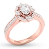 Thumbnail Image 3 of Previously Owned Diamond Engagement Ring 7/8 ct tw Oval & Round-cut 14K Rose Gold Size 11.75