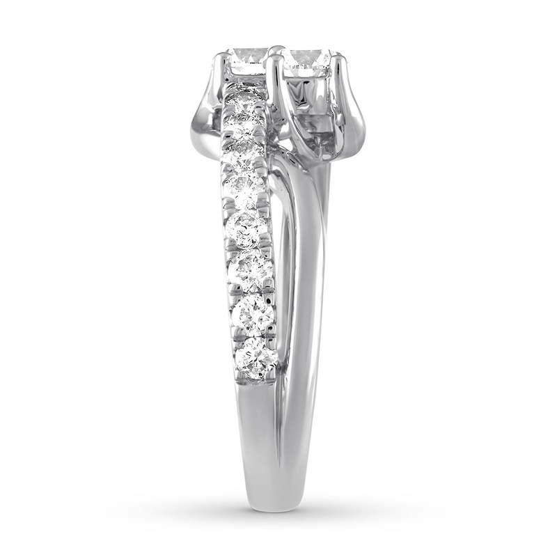 Previously Owned Ever Us Two-Stone Diamond Anniversary Ring 1-1/2 ct tw Round-cut 14K White Gold - Size 9.5