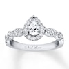 Thumbnail Image 0 of Previously Owned Neil Lane Engagement Ring 3/4 ct tw Pear & Round-cut Diamonds 14K White Gold - Size 9.25