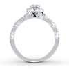 Thumbnail Image 1 of Previously Owned Neil Lane Engagement Ring 3/4 ct tw Pear & Round-cut Diamonds 14K White Gold - Size 9.25
