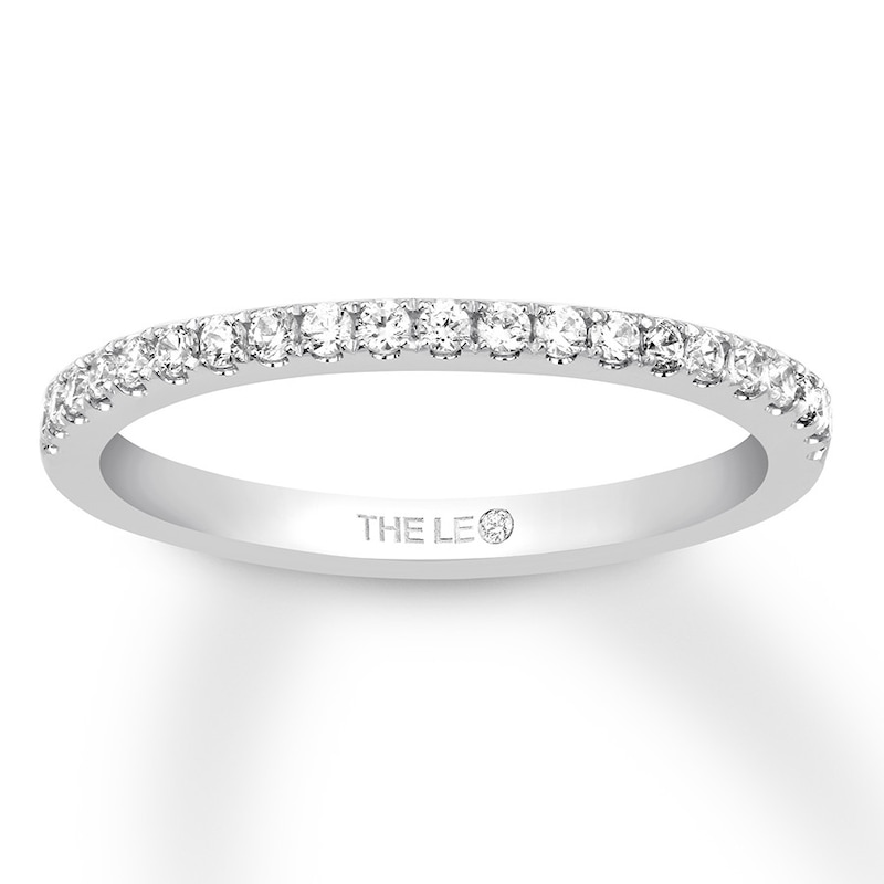 Previously Owned THE LEO Diamond Wedding Band 1/5 ct tw Round-cut 14K White Gold Size 8.5