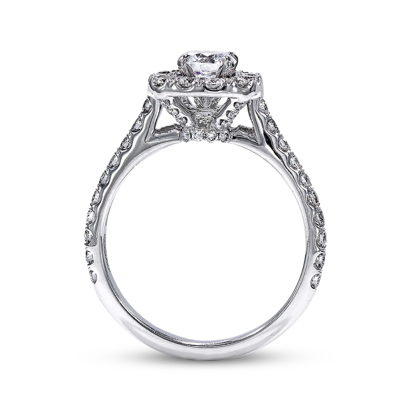 Previously Owned Neil Lane Diamond Engagement Ring 1-1/8 ct tw Round-cut 14K White Gold - Size 3