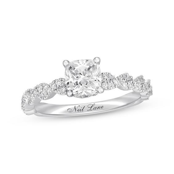 Previously Owned Neil Lane Premiere Diamond Engagement Ring 1-1/5 ct tw Cushion & Round-cut 14K White Gold