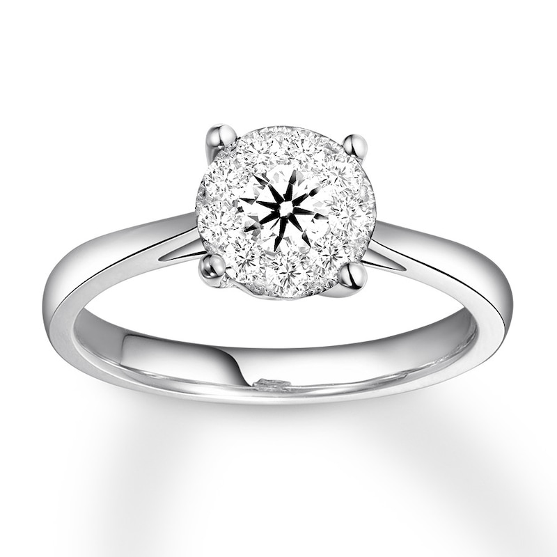 Main Image 1 of Previously Owned Diamond Engagement Ring 3/8 ct tw Round-cut 14K White Gold