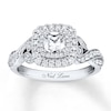 Thumbnail Image 1 of Previously Owned Neil Lane Diamond Engagement Ring 1 ct tw Cushion, Marquise & Round-cut 14K White Gold