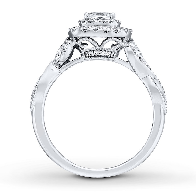 Main Image 2 of Previously Owned Neil Lane Diamond Engagement Ring 1 ct tw Cushion, Marquise & Round-cut 14K White Gold