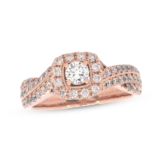 Previously Owned Round-Cut Diamond Engagement Ring 3/4 ct tw 14K Rose Gold