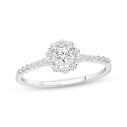 Previously Owned Diamond Engagement Ring 1/3 ct tw Round-cut 10K White Gold