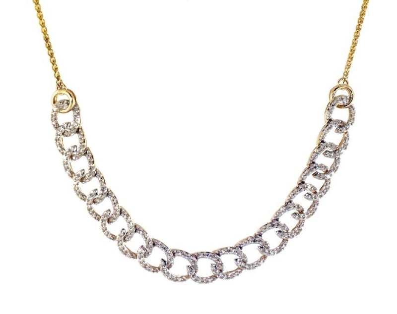 Main Image 1 of Previously Owned Diamond Link Bolo Necklace 1/2 ct tw 10K Yellow Gold