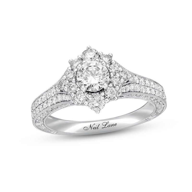 Main Image 1 of Previously Owned Neil Lane Diamond Engagement Ring 1-3/8 ct tw Round-cut 14K White Gold