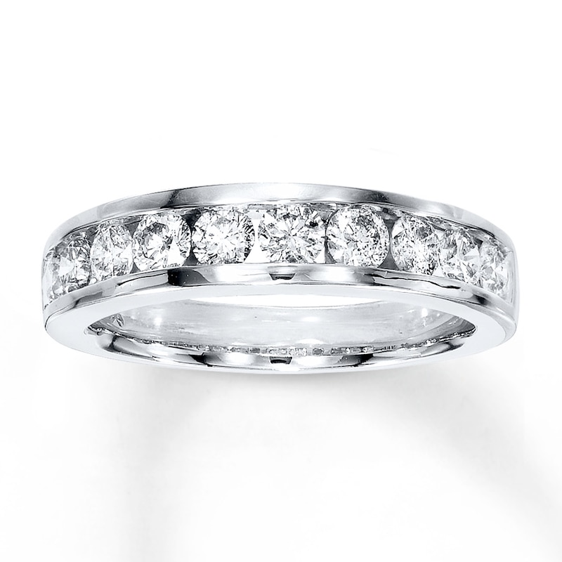 Main Image 1 of Previously Owned Diamond Wedding Band 7/8 ct tw Round-cut 14K White Gold