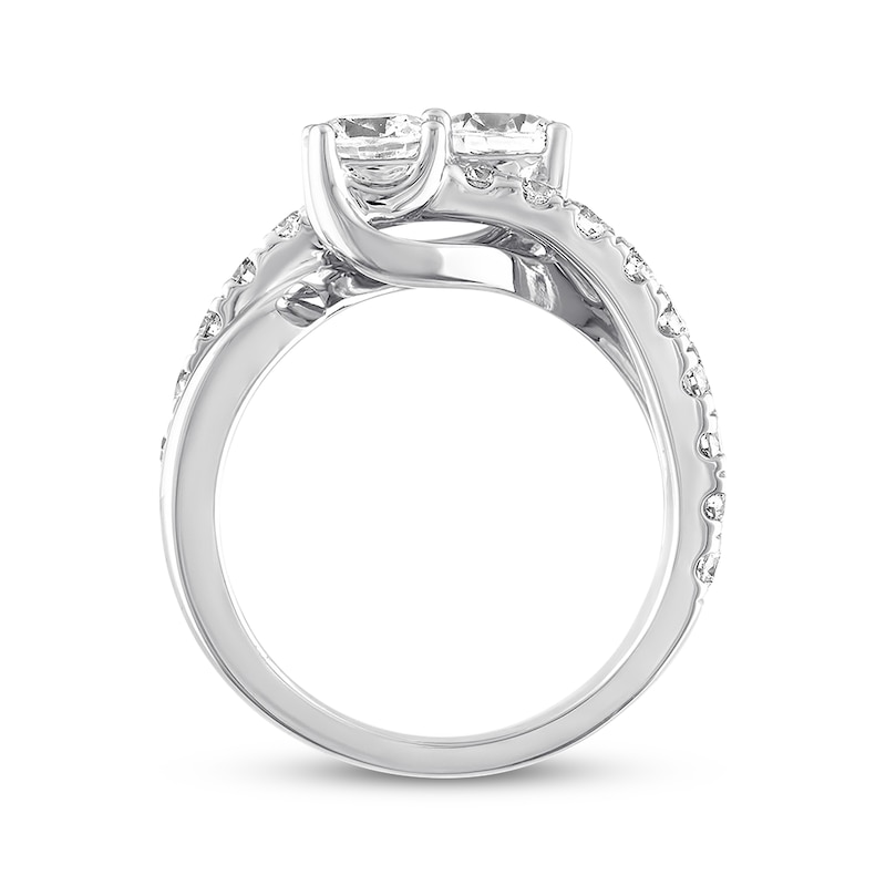 Previously Owned Ever Us Two-Stone Anniversary 2 ct tw Round-cut 14K White Gold - Size 9.5