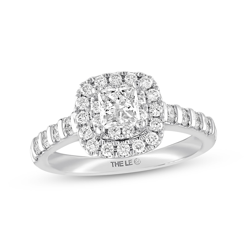 Previously Owned THE LEO Diamond Engagement Ring 1 ct tw Princess & Round-cut 14K White Gold - Size 3.5