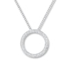 Thumbnail Image 0 of Previously Owned Circle Necklace 1/5 ct tw Diamonds 10K White Gold 18"