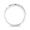 Thumbnail Image 2 of Previously Owned Men's 3-Stone Diamond Wedding Band 1/10 ct tw 10K White Gold