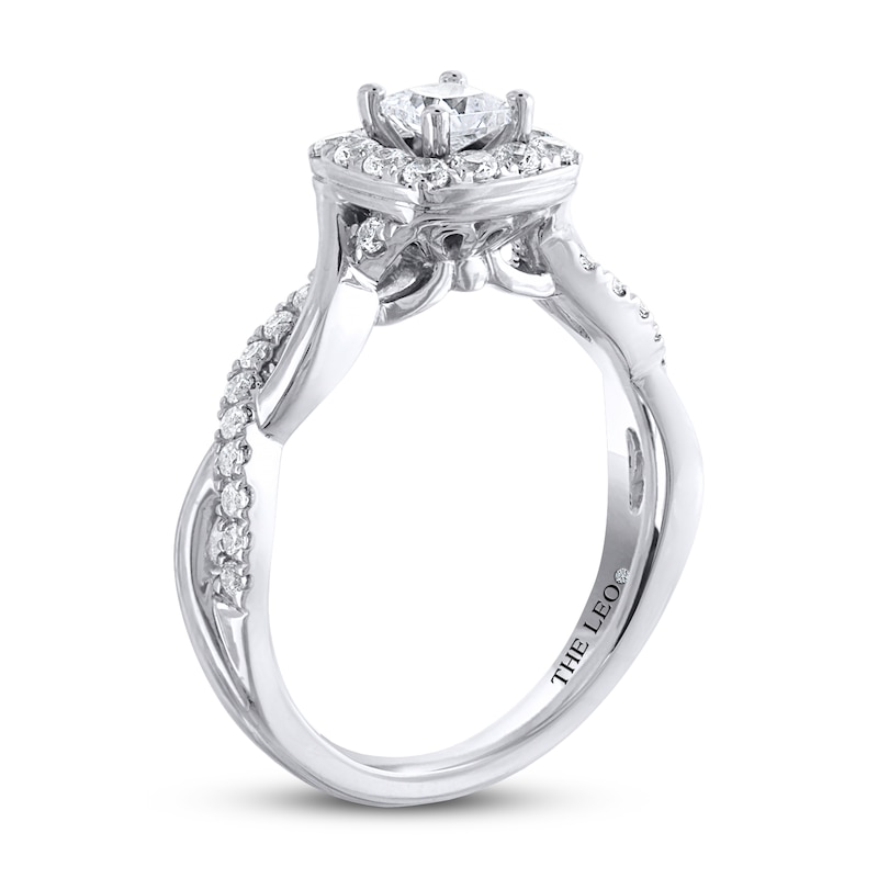 Main Image 2 of Previously Owned THE LEO Diamond Engagement Ring 3/4 ct tw Princess & Round-cut 14K White Gold