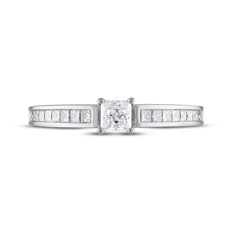 Main Image 3 of Previously Owned Diamond Engagement Ring 5/8 ct tw Princess-cut 14K White Gold