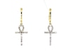Thumbnail Image 0 of Previously Owned Diamond Ankh Hoop Drop Earrings 1/4 ct tw 10K Yellow Gold