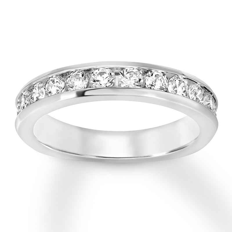 Main Image 1 of Previously Owned Diamond Anniversary Band 1 ct tw Round-cut 10K White Gold