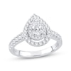 Thumbnail Image 1 of Previously Owned Diamond Engagement Ring 1 ct tw Pear & Round-cut 14K White Gold