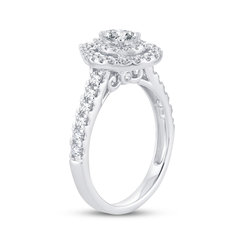 Main Image 2 of Previously Owned Diamond Engagement Ring 1 ct tw Pear & Round-cut 14K White Gold