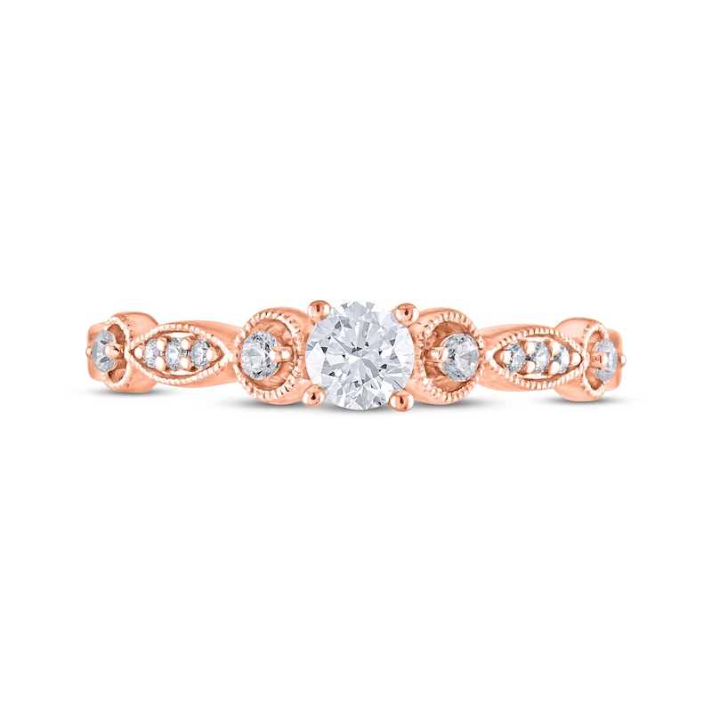 Main Image 3 of Previously Owned Adrianna Papell Diamond Engagement Ring 3/8 ct tw Round-cut 14K Rose Gold