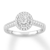 Thumbnail Image 1 of Previously Owned Diamond Engagement Ring 1/2 ct tw Oval/Round 14K White Gold