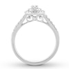 Thumbnail Image 2 of Previously Owned Diamond Engagement Ring 1/2 ct tw Oval/Round 14K White Gold