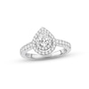 Thumbnail Image 1 of Previously Owned Diamond Engagement Ring 1/2 ct tw Pear & Round-cut 14K White Gold