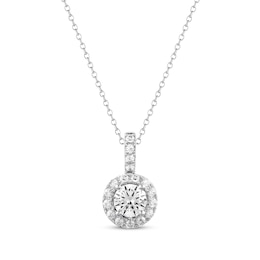 Previously Owned THE LEO Diamond Necklace 1 ct tw Round-cut 14K White Gold