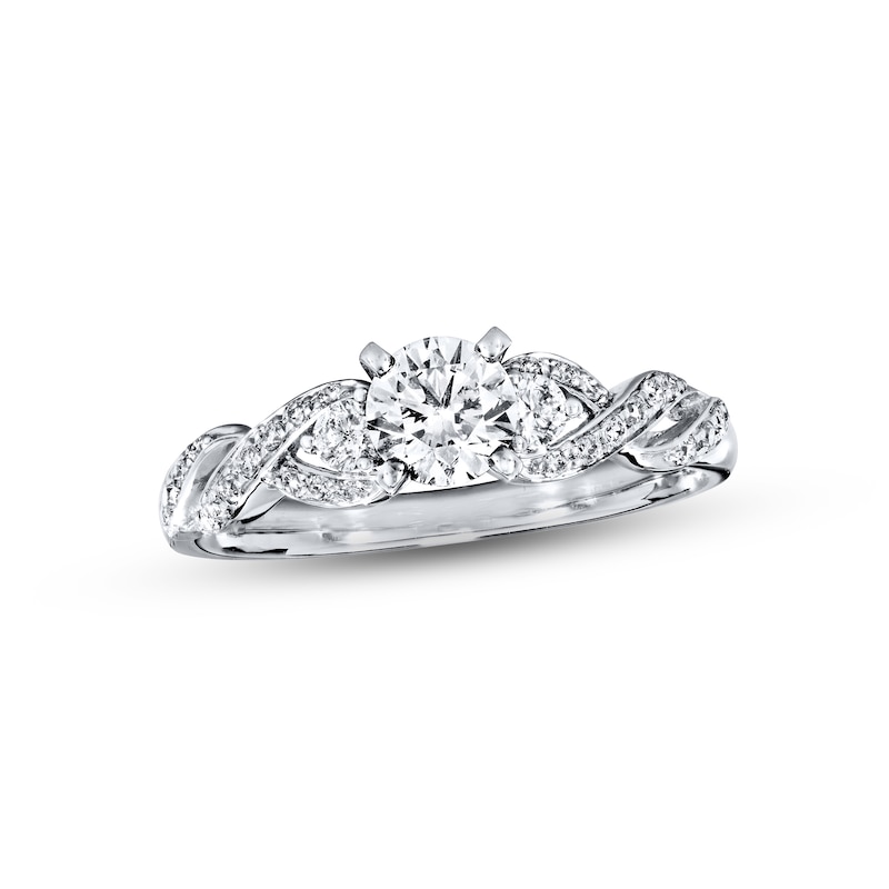 Main Image 1 of Previously Owned Diamond Engagement Ring 3/4 ct tw Round-cut 14K White Gold