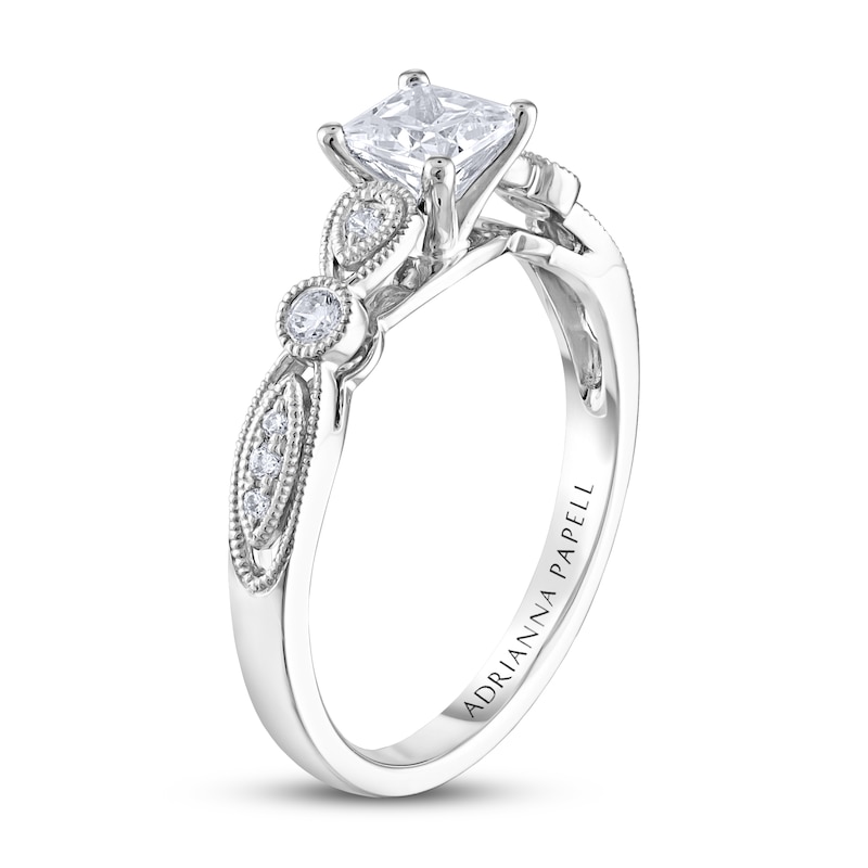 Main Image 2 of Previously Owned Adrianna Papell Diamond Engagement Ring 1/2 ct tw Princess & Round-cut 14K White Gold