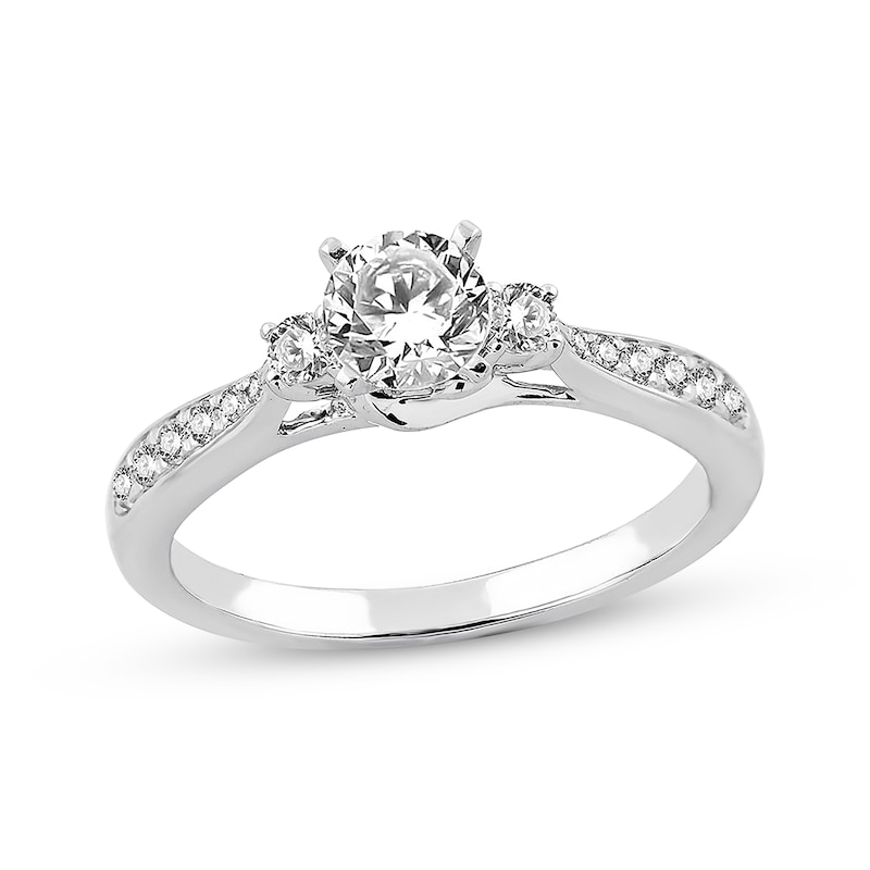 Previously Owned Three-Stone Diamond Engagement Ring 5/8 ct tw Round-cut 14K White Gold