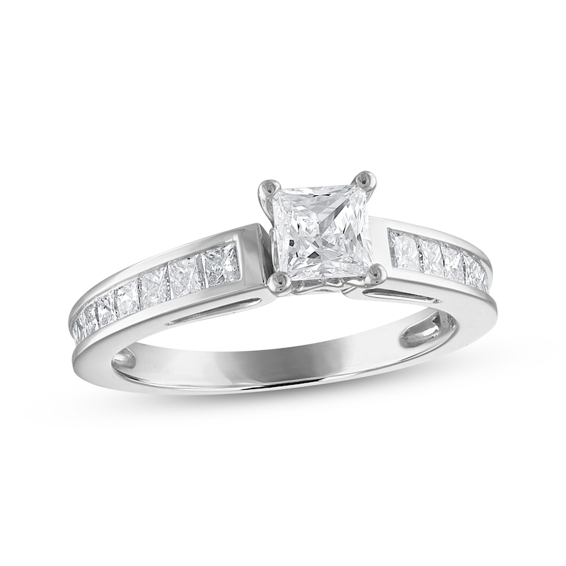 Main Image 1 of Previously Owned Diamond Engagement Ring 1-1/4 ct tw Princess-cut 14K White Gold