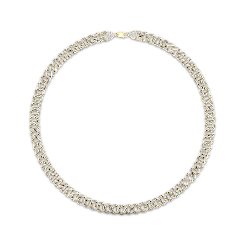 Main Image 1 of Previously Owned Men's Cuban Curb Chain Necklace 6 ct tw Diamonds 10K Yellow Gold 22&quot;