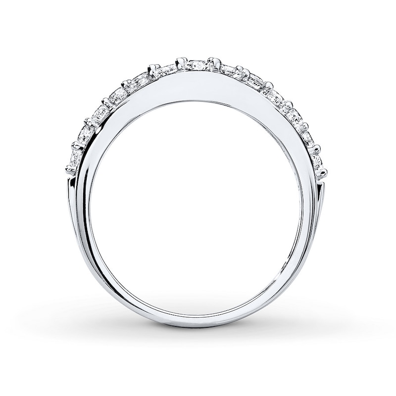 Main Image 2 of Previously Owned Diamond Contour Band 1/2 ct tw Round-cut 14K White Gold