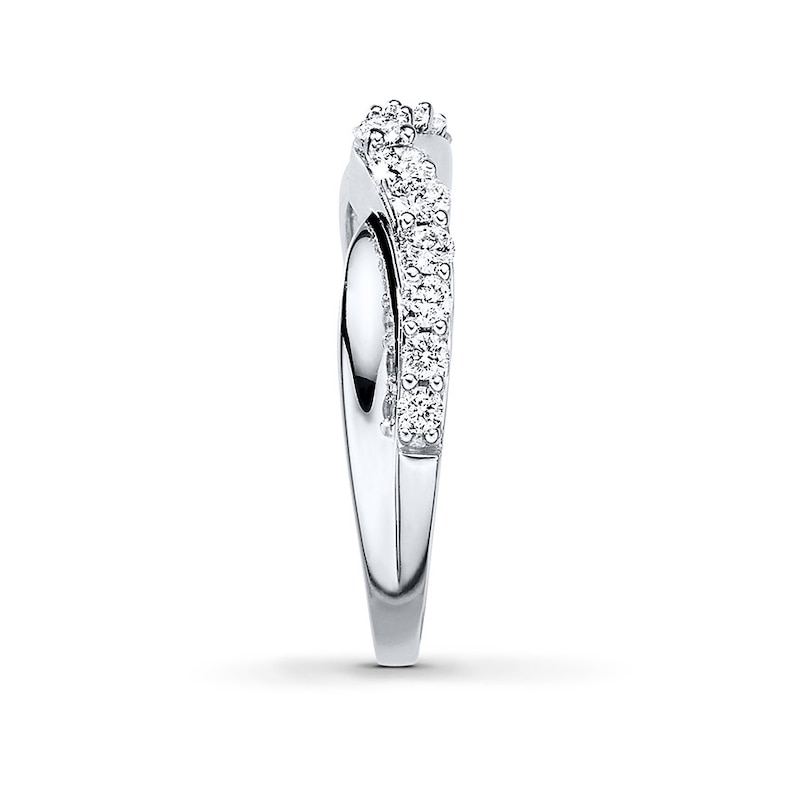 Main Image 3 of Previously Owned Diamond Contour Band 1/2 ct tw Round-cut 14K White Gold