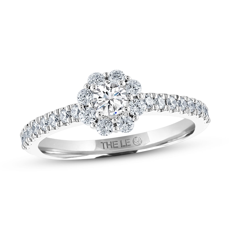 Main Image 1 of Previously Owned THE LEO Diamond Engagement Ring 1/2 ct tw Round-cut 14K White Gold