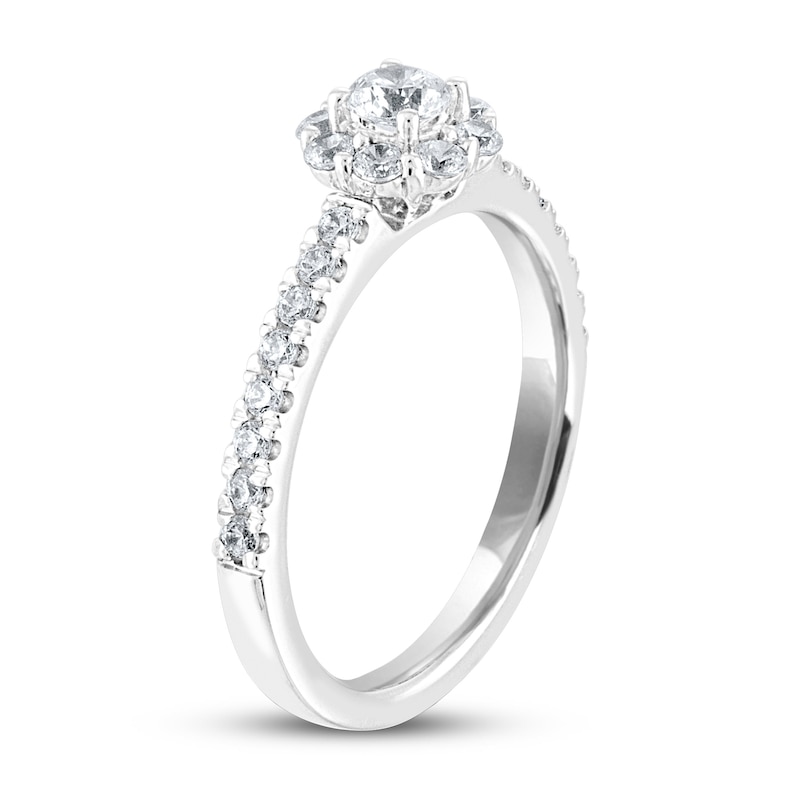 Main Image 2 of Previously Owned THE LEO Diamond Engagement Ring 1/2 ct tw Round-cut 14K White Gold