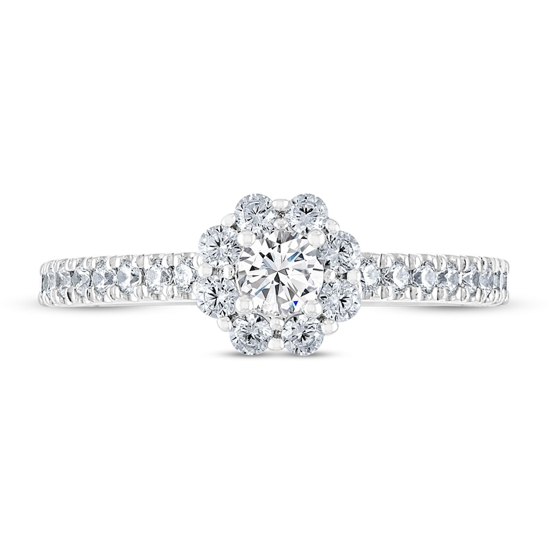 Main Image 3 of Previously Owned THE LEO Diamond Engagement Ring 1/2 ct tw Round-cut 14K White Gold